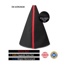 Toyota Auris  (2007-2012)  Uyumlu Siyah Deri Özel Tasarım Kırmızı Şerit Vites Körüğü Toyota Auris  (2007-2012)  Uyumlu Siyah Deri Özel Tasarım Kırmızı Şerit Vites Körüğü
